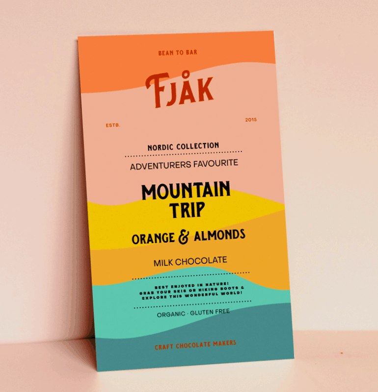 Fjak Milchschokolade 50% Fjelltur Appelsin & Mandler