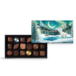Cluizel Pralinenpackung Coffret Noir & Lait Königreich der Sonnenwende 195g