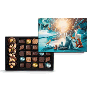 Cluizel Pralinenpackung Coffret Noir & Lait Königreich der Sonnenwende 335g