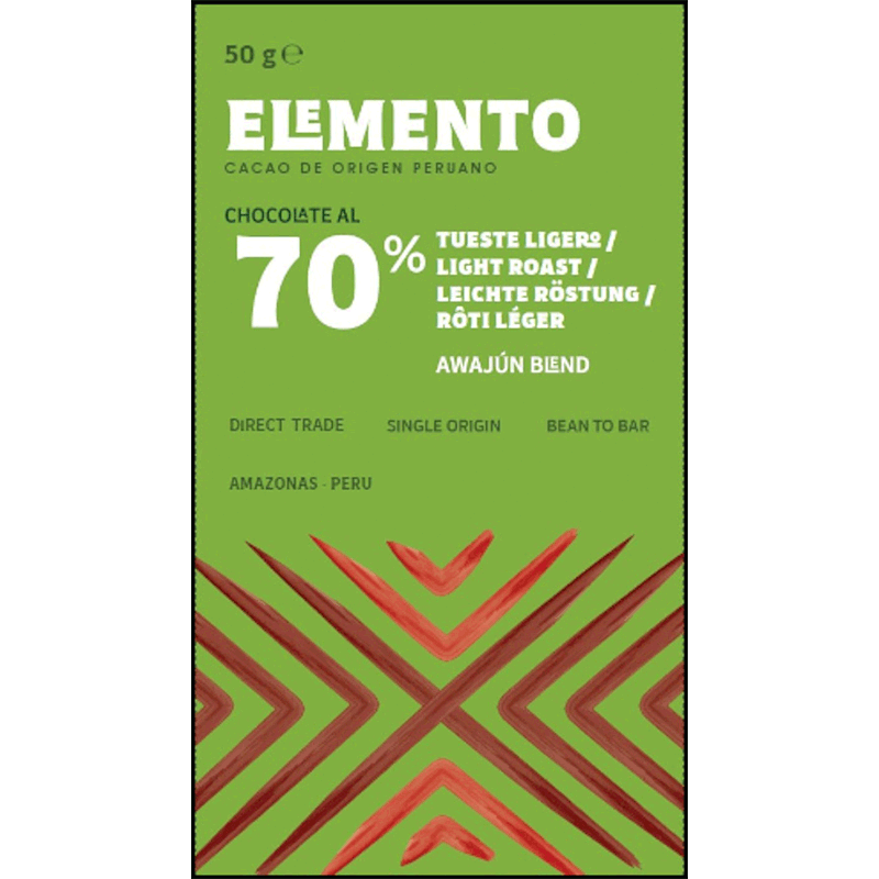 Elemento Dunkle Schokolade 70% Leichte Röstung