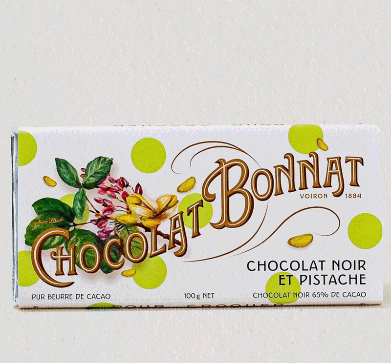 Bonnat Chocolat Noir 65% et Pistache
