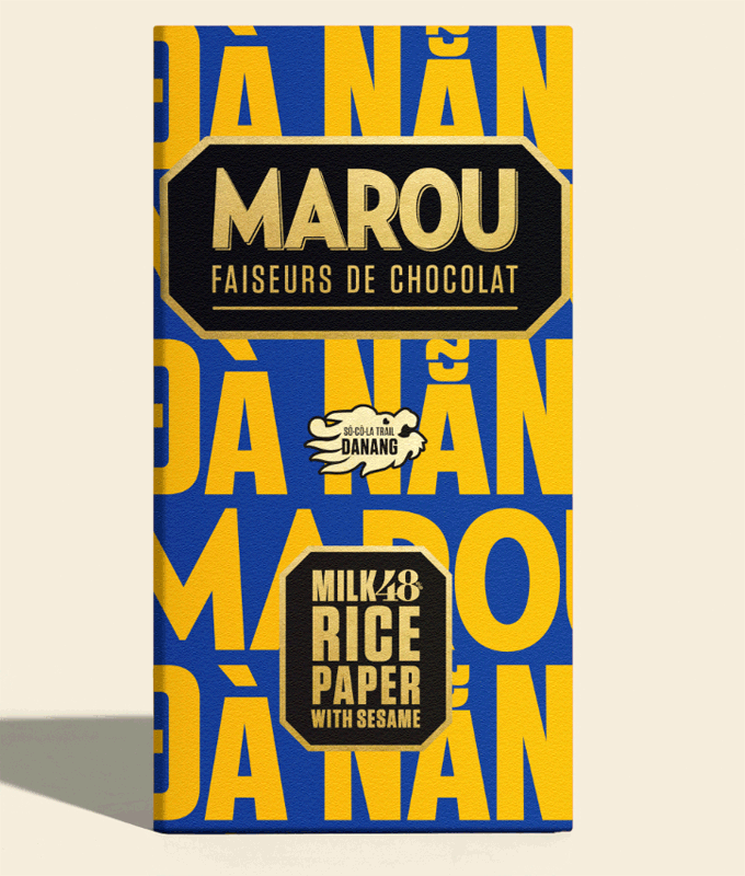 Marou Danang Milk Chocolate 48% Rice Paper with Sesame